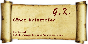Göncz Krisztofer névjegykártya