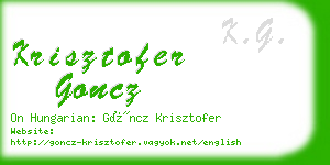 krisztofer goncz business card